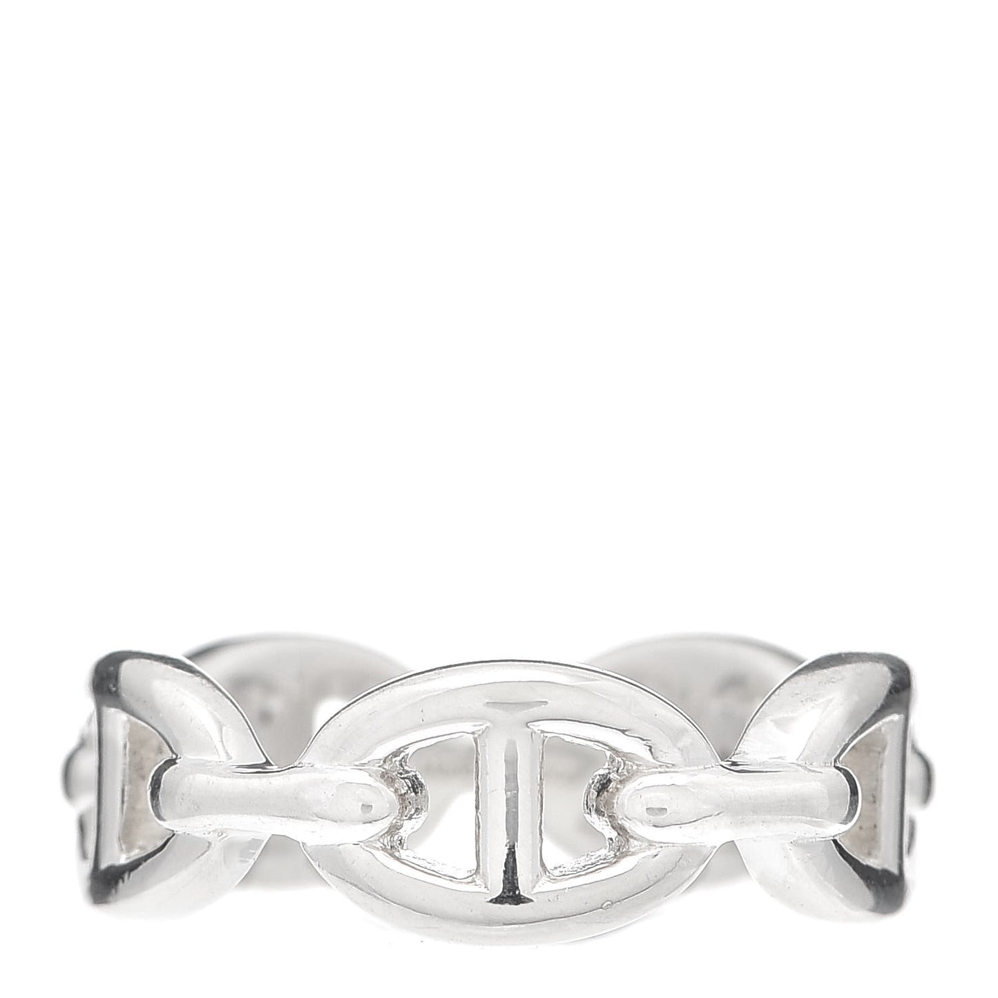 Sterling Silver PM Chaine d'Ancre Enchainee Band Ring 54 6.75