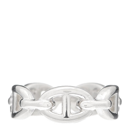 Hermes Sterling Silver PM Chaine d'Ancre Enchainee Band Ring 54 6.75 1 of 7