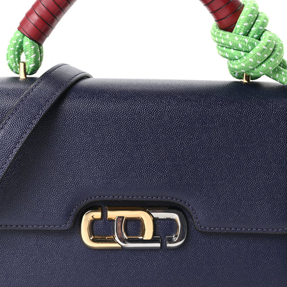 Marc Jacobs Textured Calfskin The J Link Shoulder Bag Navy Multicolor 8 of 10