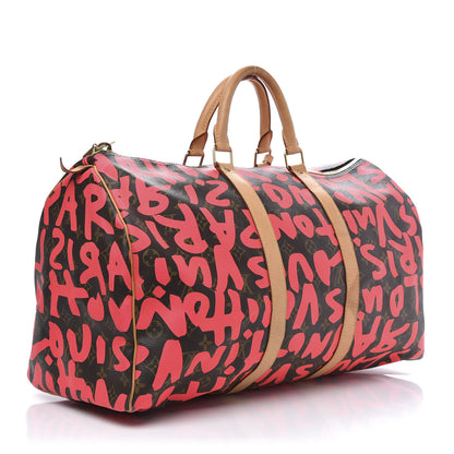 Louis Vuitton Monogram Graffiti Keepall 50 Fuchsia 2 of 10