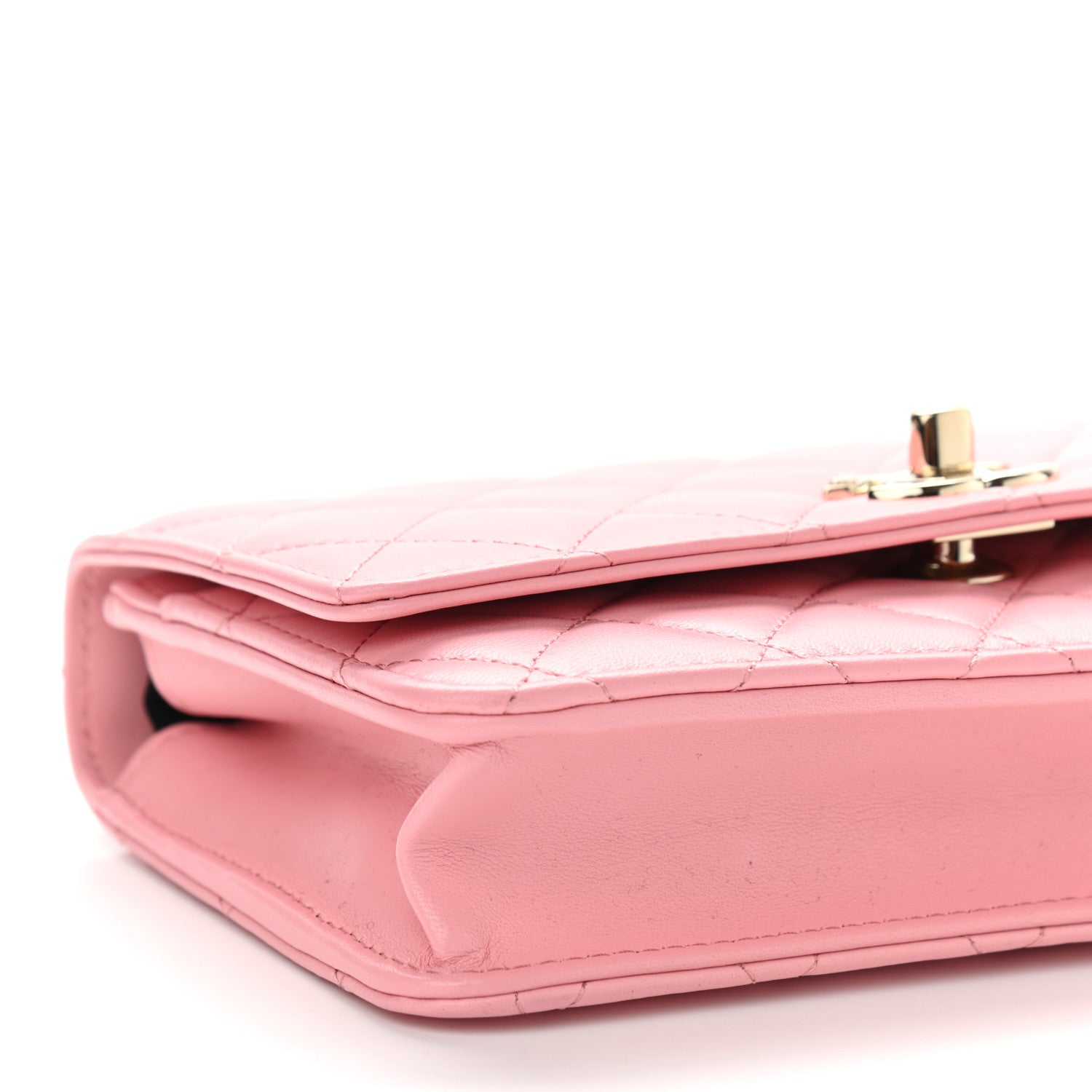 Chanel Lambskin Quilted Trendy CC Wallet On Chain WOC Pink 9 of 10