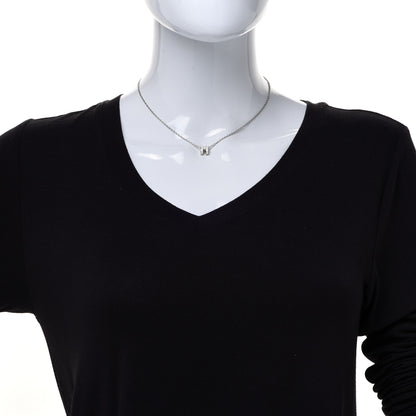 Hermes Lacquered Palladium Mini Pop H Pendant Necklace White 2 of 7