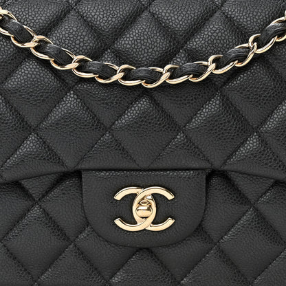 Chanel Caviar Quilted Jumbo Double Flap Dark Grey 8 of 12