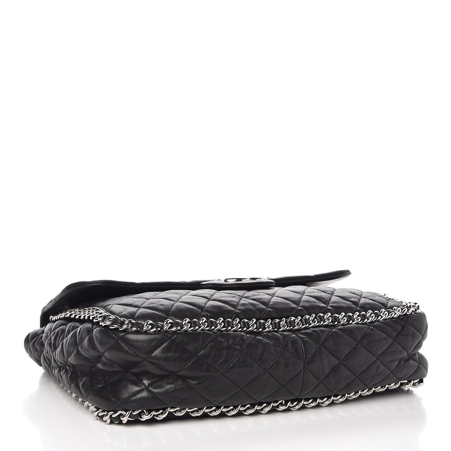 Chanel Washed Lambskin Quilted Maxi Chain Around Flap Black 4 of 9
