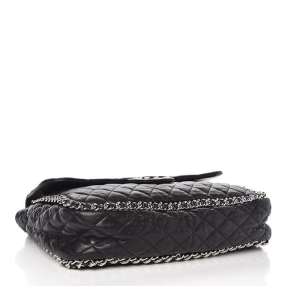 Chanel Washed Lambskin Quilted Maxi Chain Around Flap Black 4 of 9