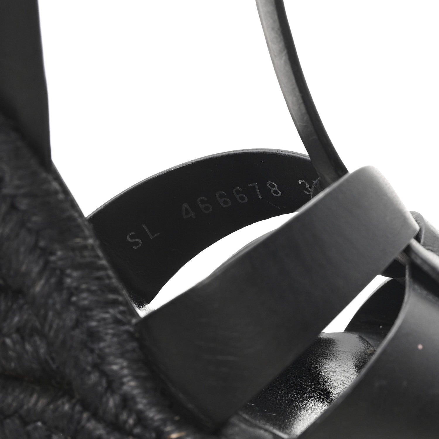 Saint Laurent Calfskin Tribute 95 Platform Espadrille Wedge Sandals 37 Black 8 of 9