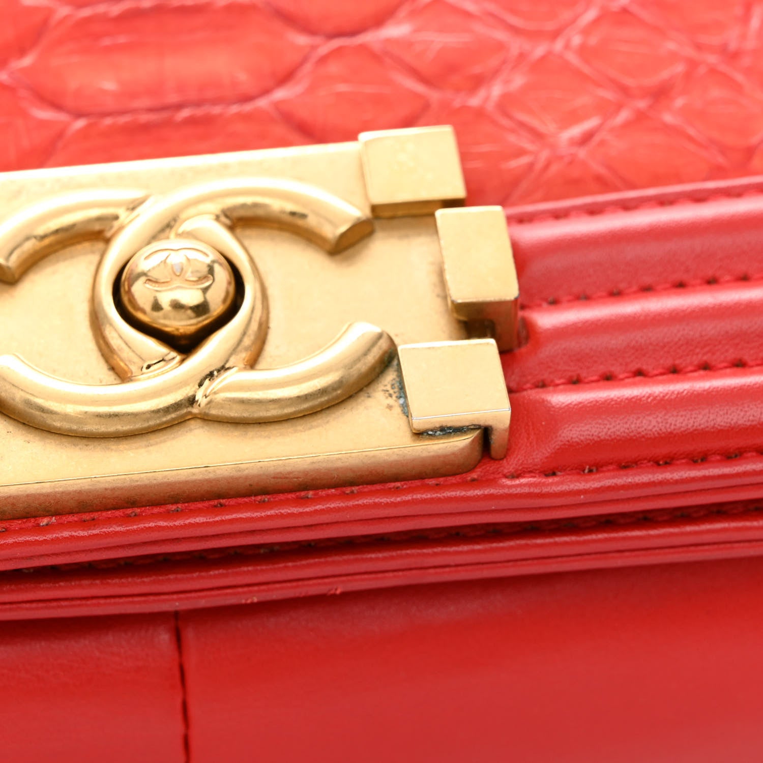Chanel Snakeskin Medium Boy Flap Red 12 of 14