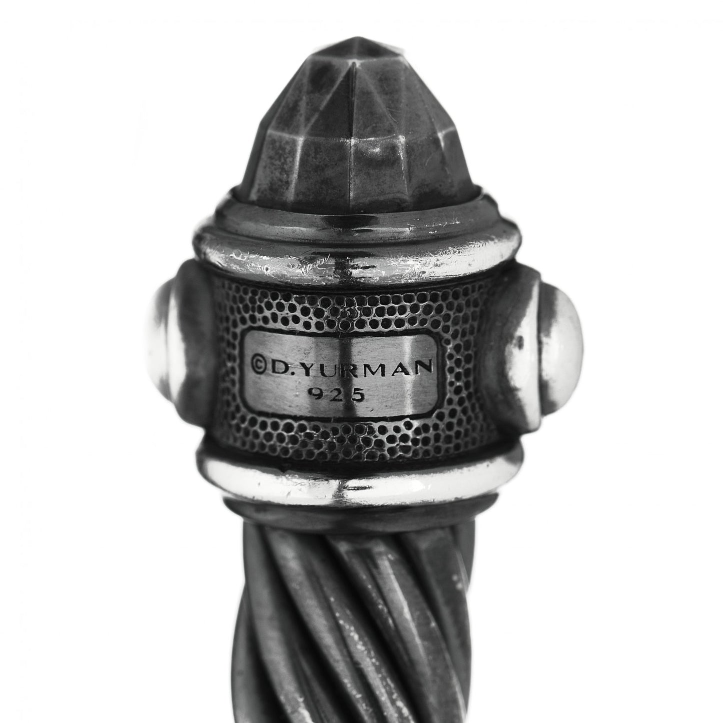 Darkened Sterling Silver 10mm Renaissance Cable Bracelet