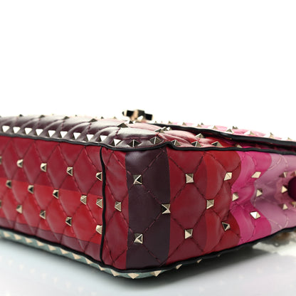 Valentino Garavani Lambskin Stripe Intarsia Medium Rockstud Spike Shoulder Bag Multicolor 6 of 8