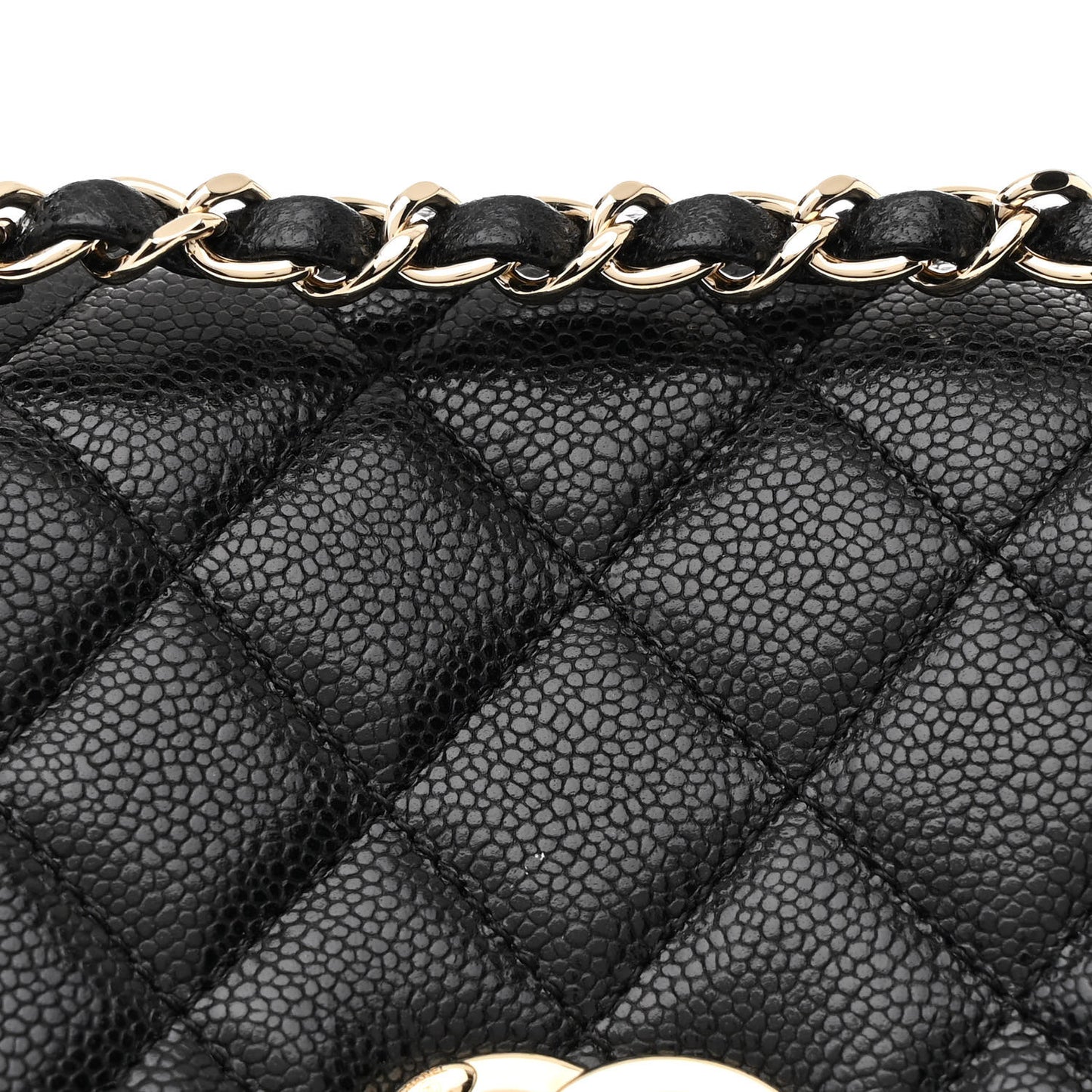 Shiny Caviar Quilted Medium Duma Pockets Drawstring Backpack Black