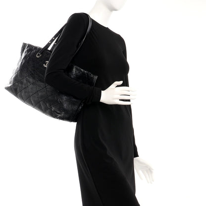 Chanel Glazed Calfskin Large On The Road Tote Black 2 of 7