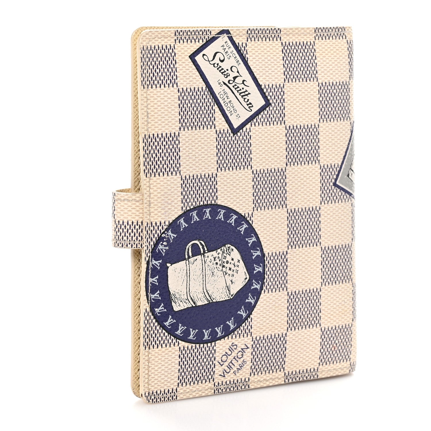 Louis Vuitton Damier Azur Patch Small Ring Agenda Cover 3 of 7
