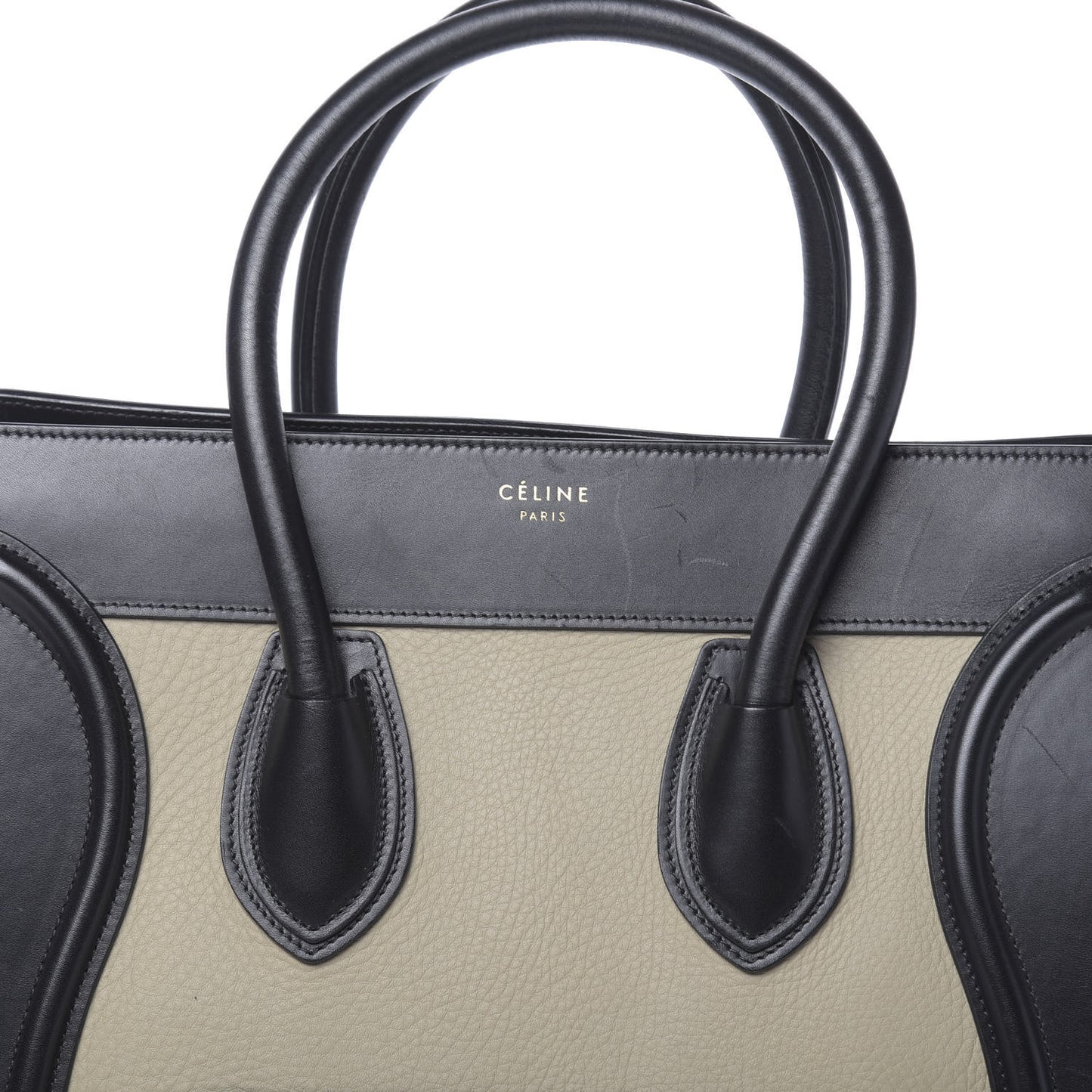 Elephant Calfskin Mini Tri-Color Luggage Beige