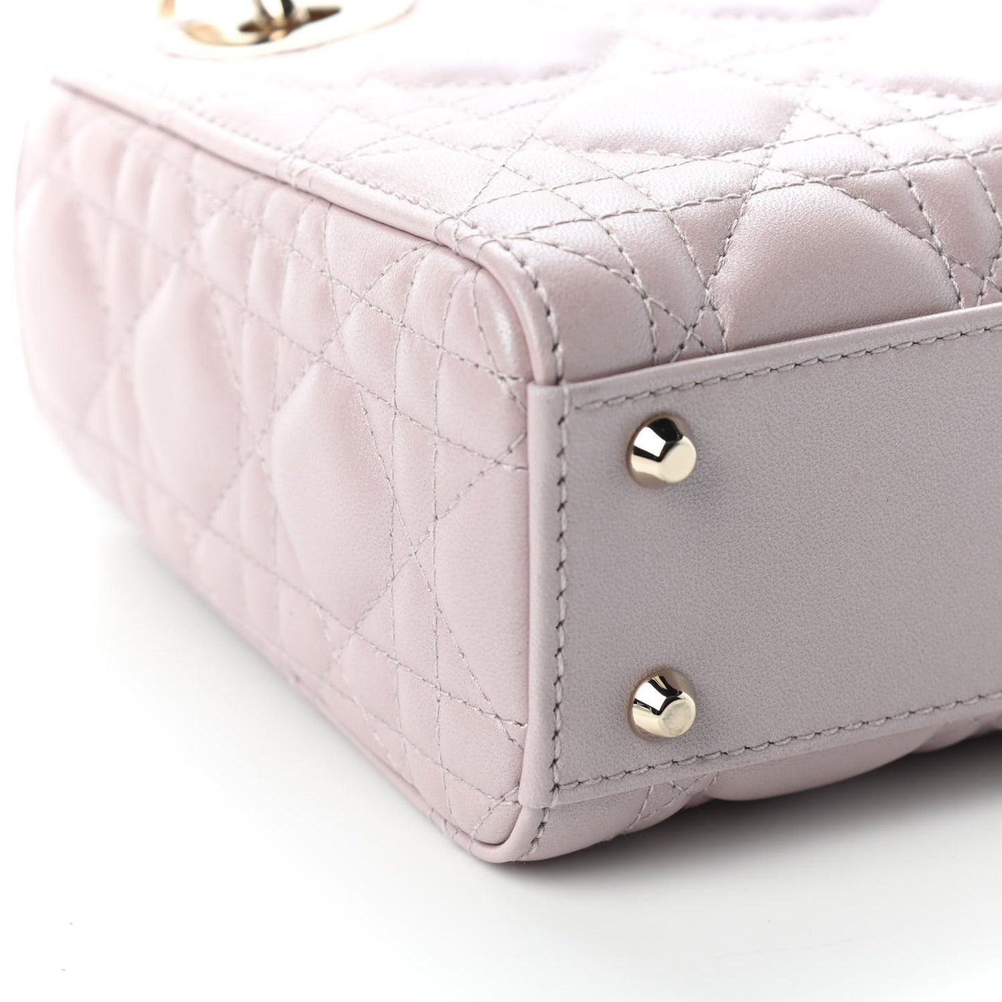 Metallic Lambskin Cannage Mini Lady Dior Lotus