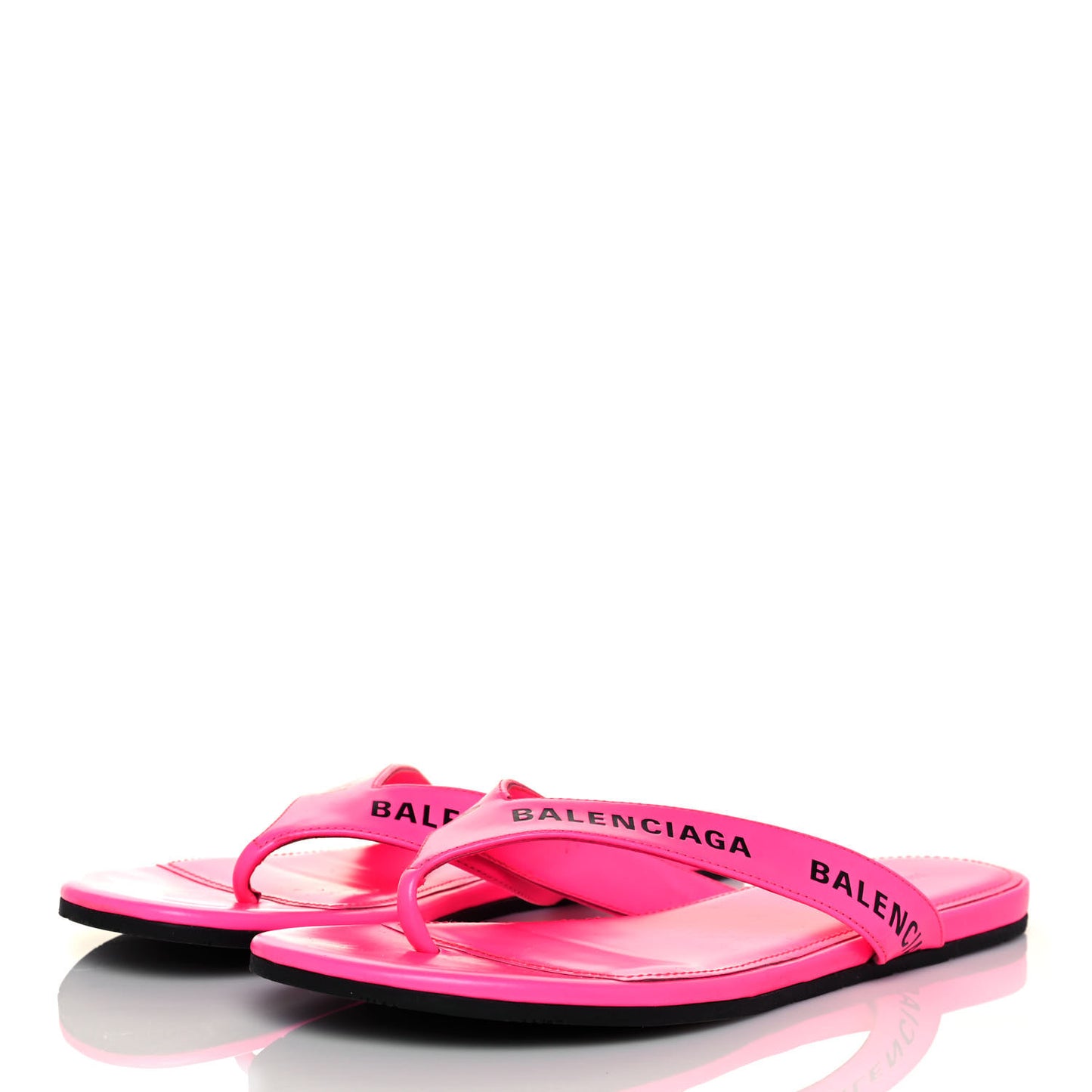 Calfskin Logo Thong Sandals 35 Neon Pink