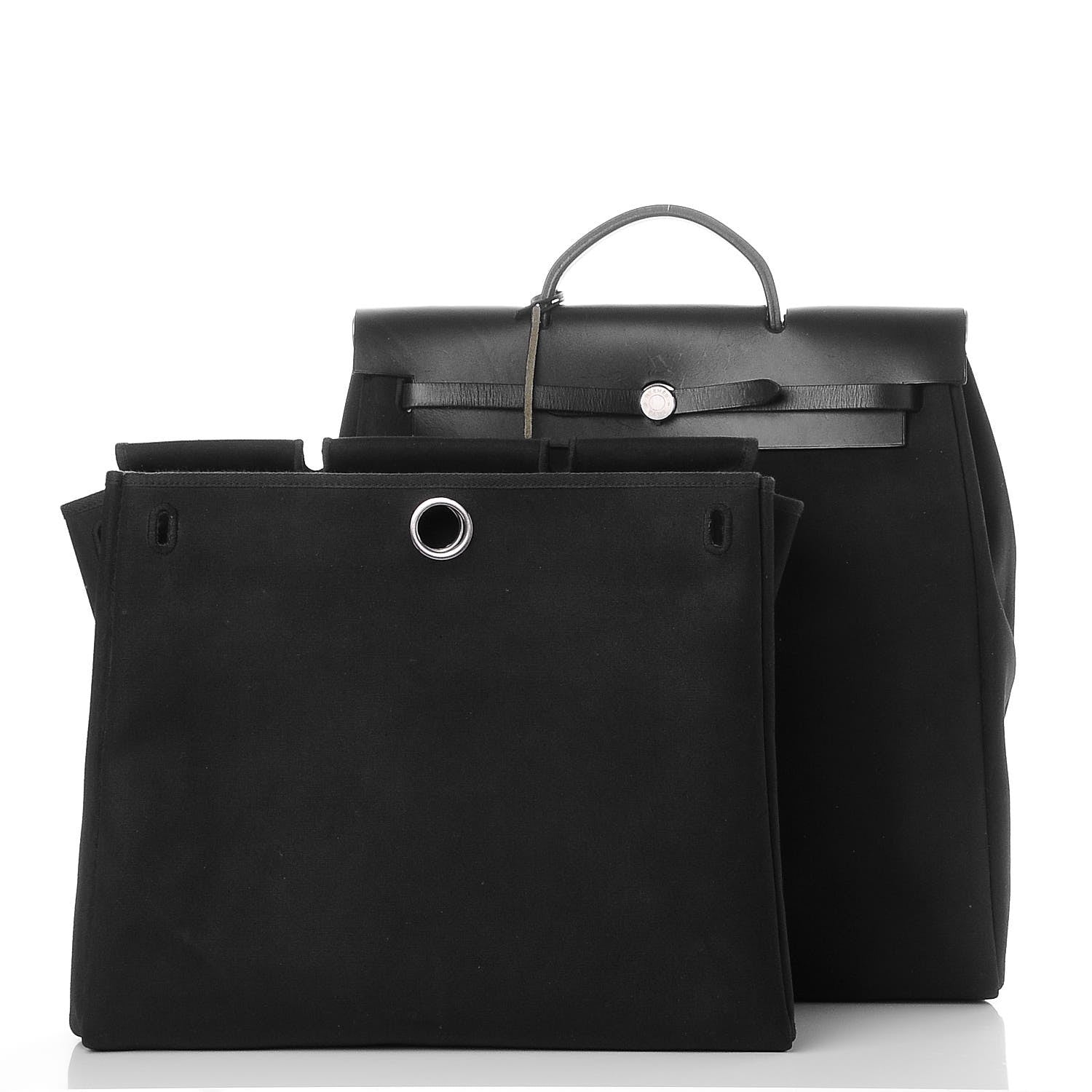 Hermes Toile Vache Calfskin Herbag 39 MM Black 8 of 8