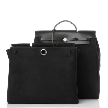 Hermes Toile Vache Calfskin Herbag 39 MM Black 8 of 8