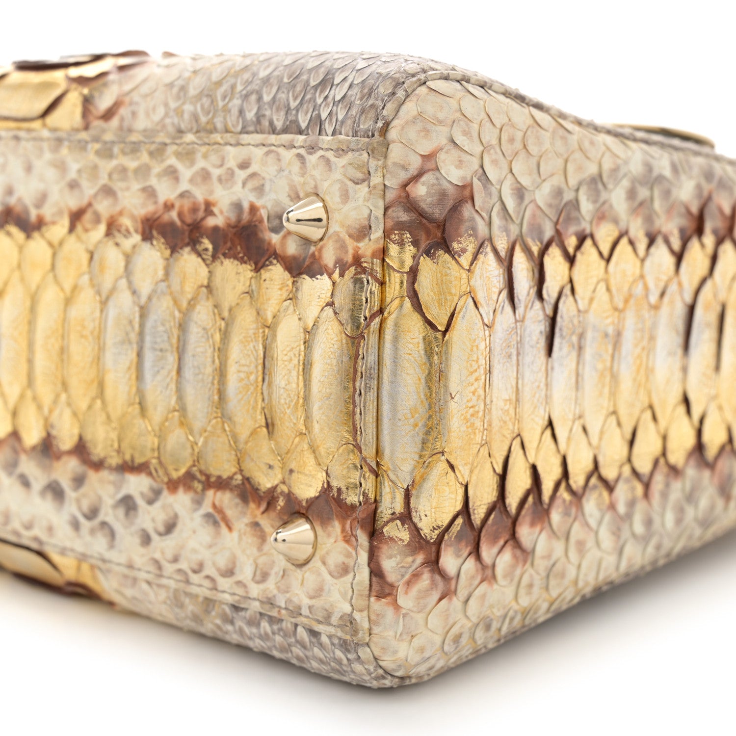 Christian Dior Metallic Snakeskin Medium Lady Dior Beige Gold 10 of 10