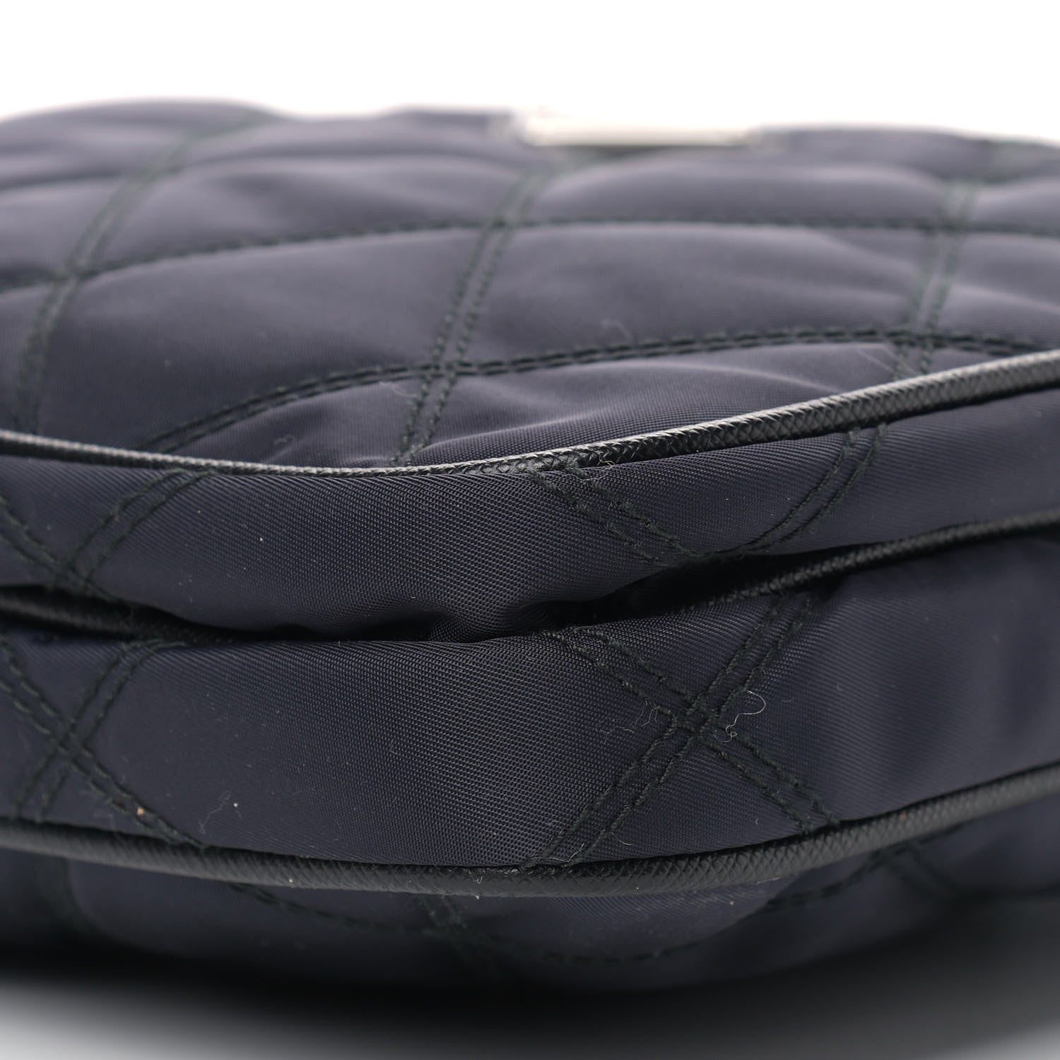 Prada Nylon Tessuto Impuntu Quilted Shoulder Bag Blue Black 10 of 10