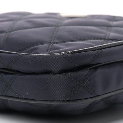Prada Nylon Tessuto Impuntu Quilted Shoulder Bag Blue Black 10 of 10