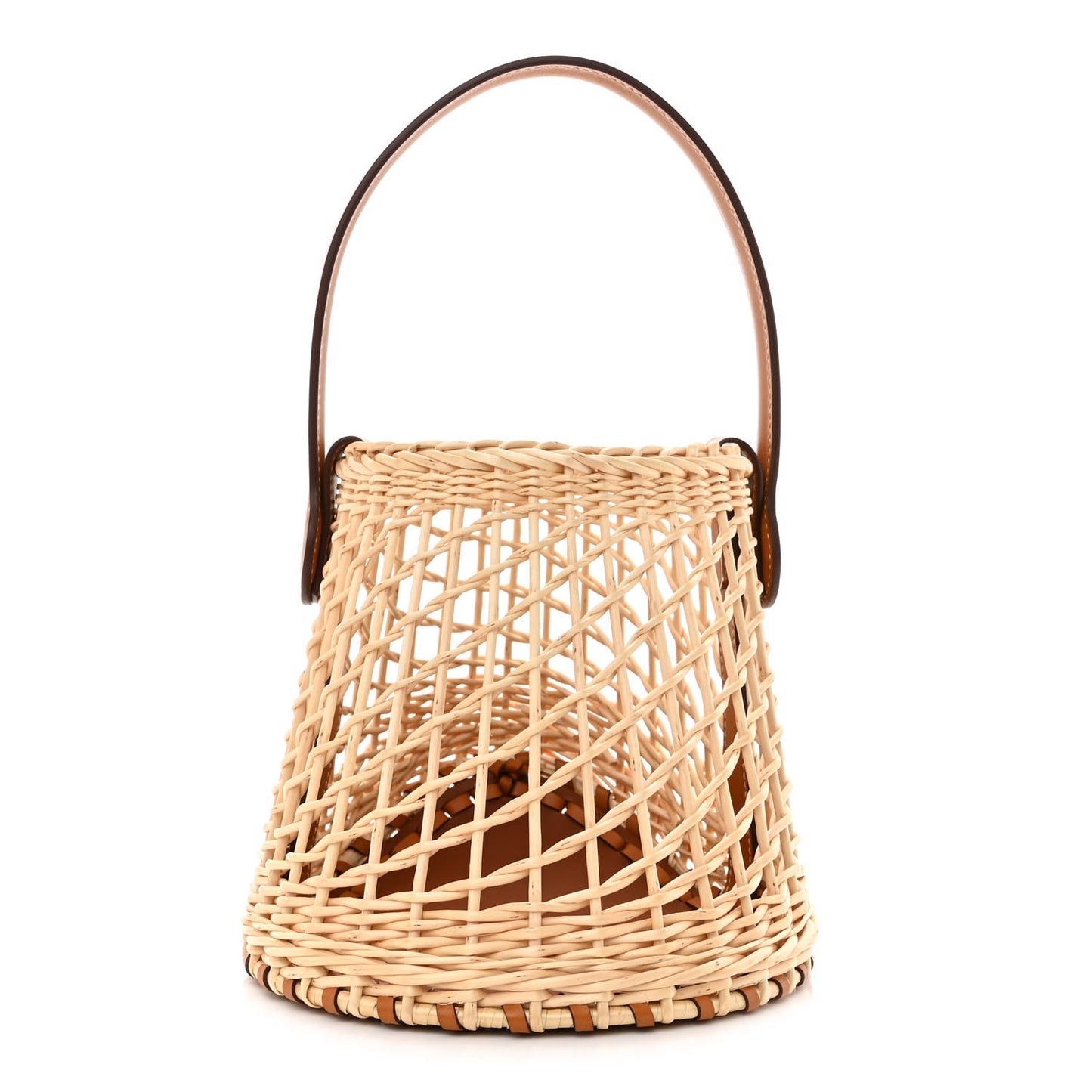 Butler Calfskin Wicker Sabot Picnic Bag Naturel Fauve