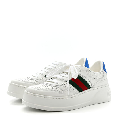 Gucci Calfskin Web Perforated Womens Platform 55mm Sneakers 36 White Bright Splash 4 of 10