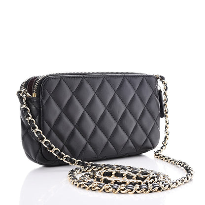 Chanel Lambskin Quilted Small Clutch With Chain Black 3 of 9