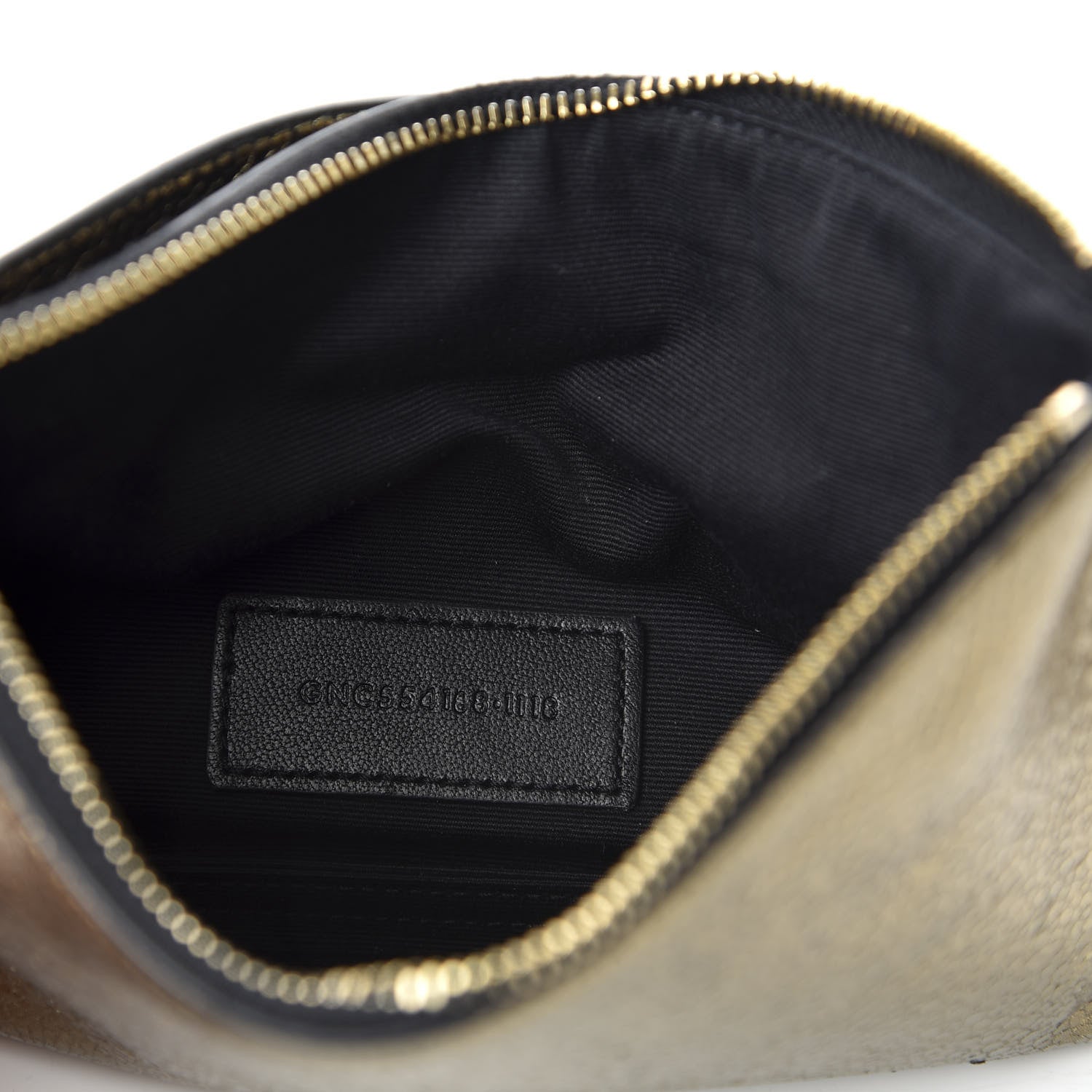 Saint Laurent Metallic Grain De Poudre Monogram Bill Pouch Gold 7 of 8