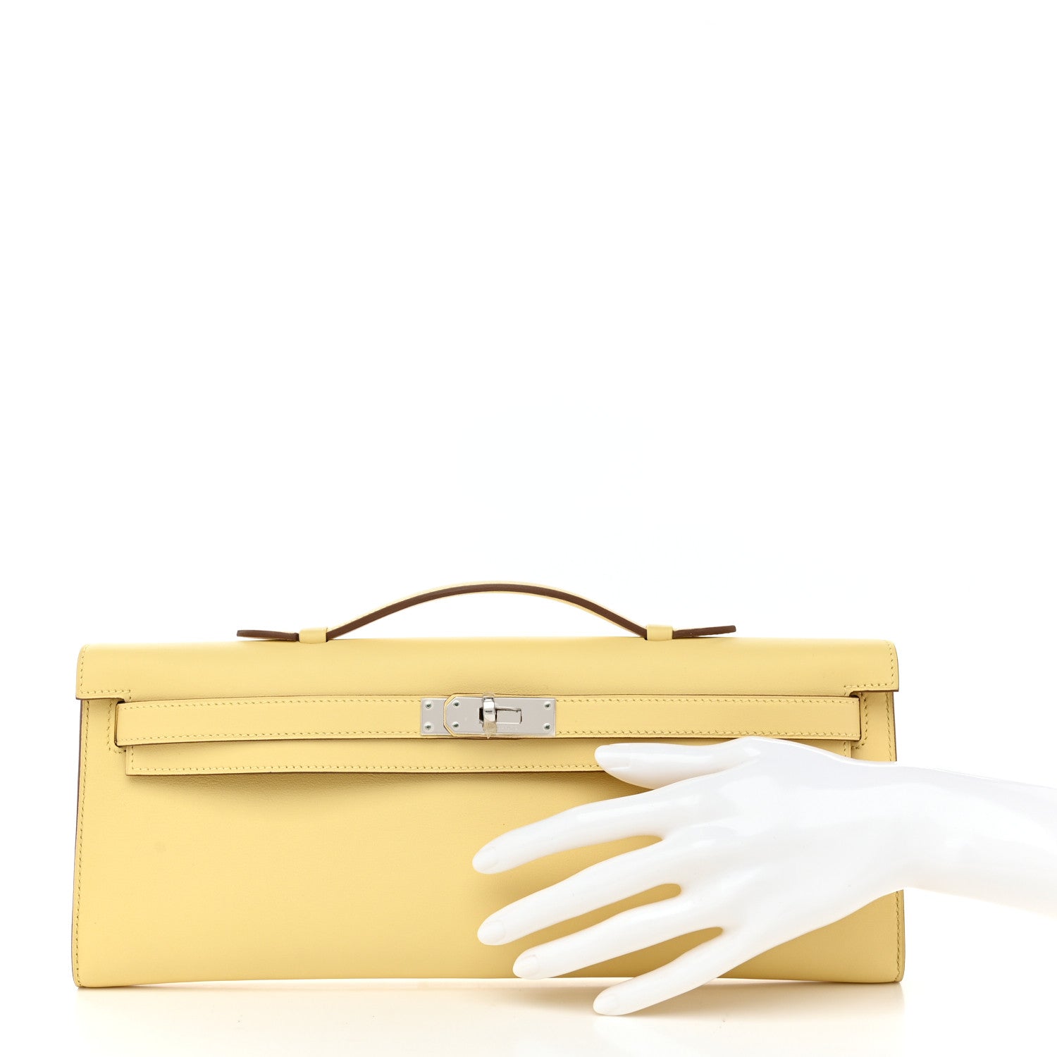 Hermes Swift Kelly Cut Clutch Pochette Jaune Poussin 2 of 8