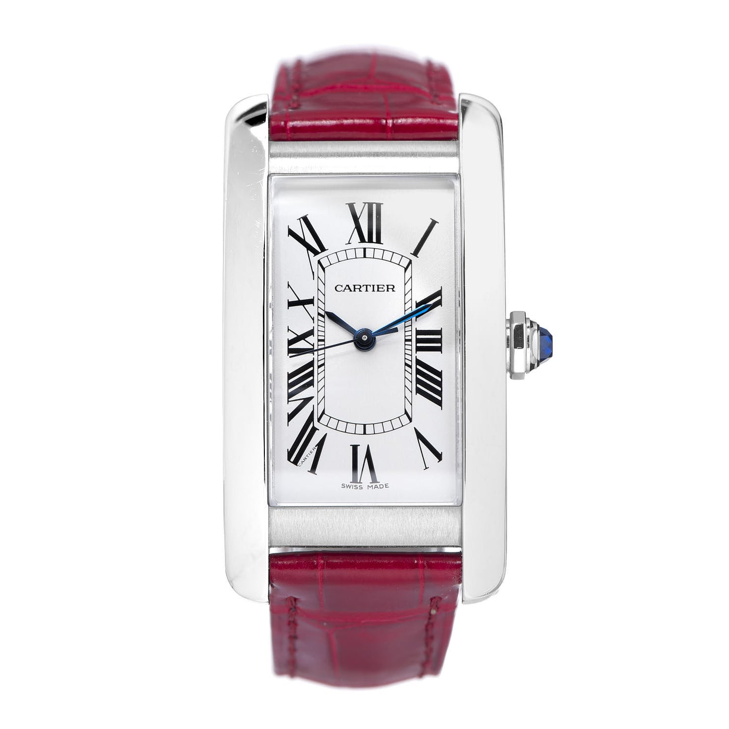 Stainless Steel Alligator 23mm Tank Americaine Automatic Watch Red