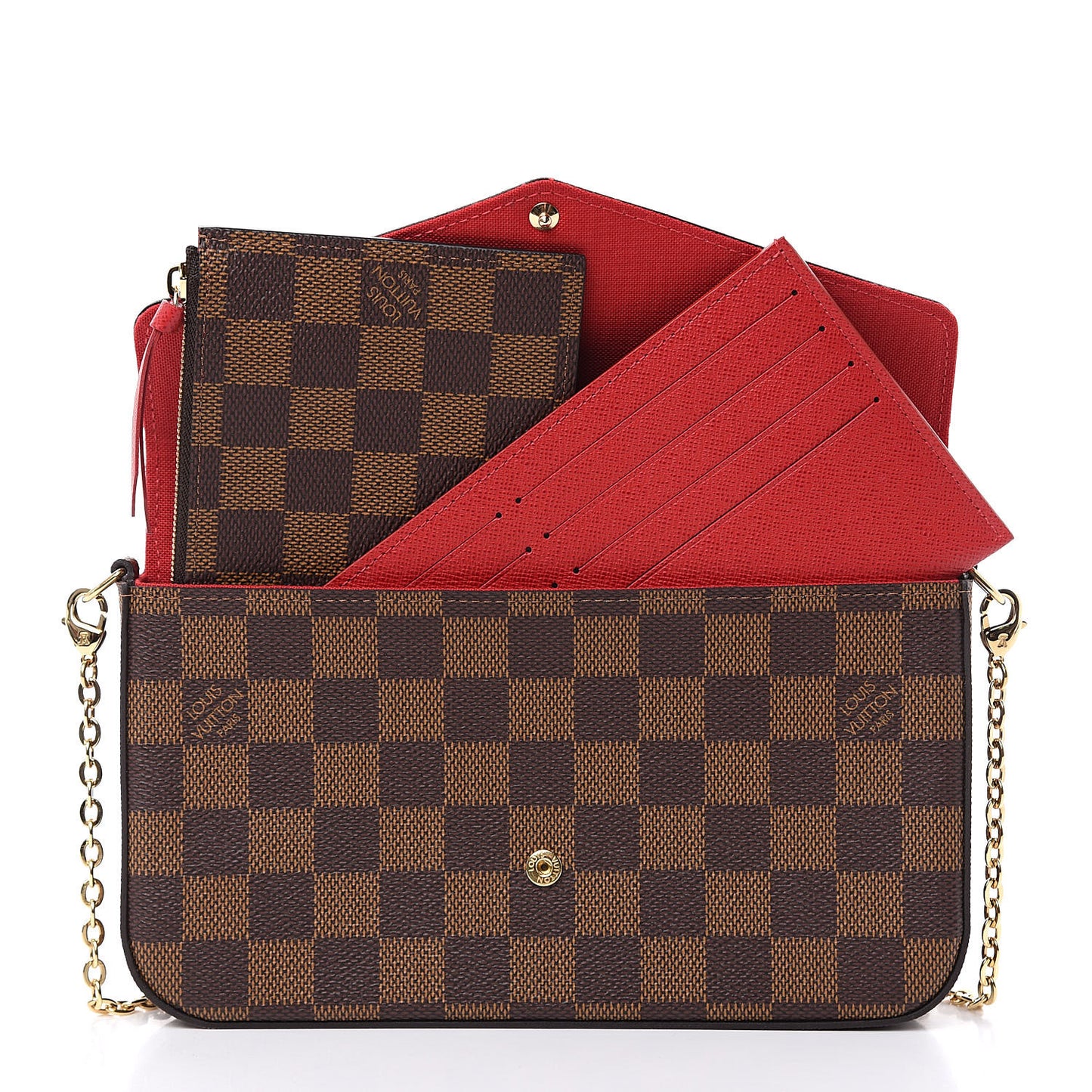 Damier Ebene Pochette Felicie Chain Wallet