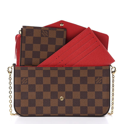 Louis Vuitton Damier Ebene Pochette Felicie Chain Wallet 6 of 11