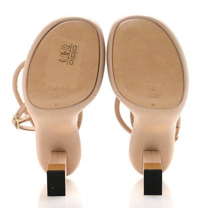 Fendi Nappa Baguette Ankle Strap 30/110mm Platform Sandals 38 Buff 6 of 9