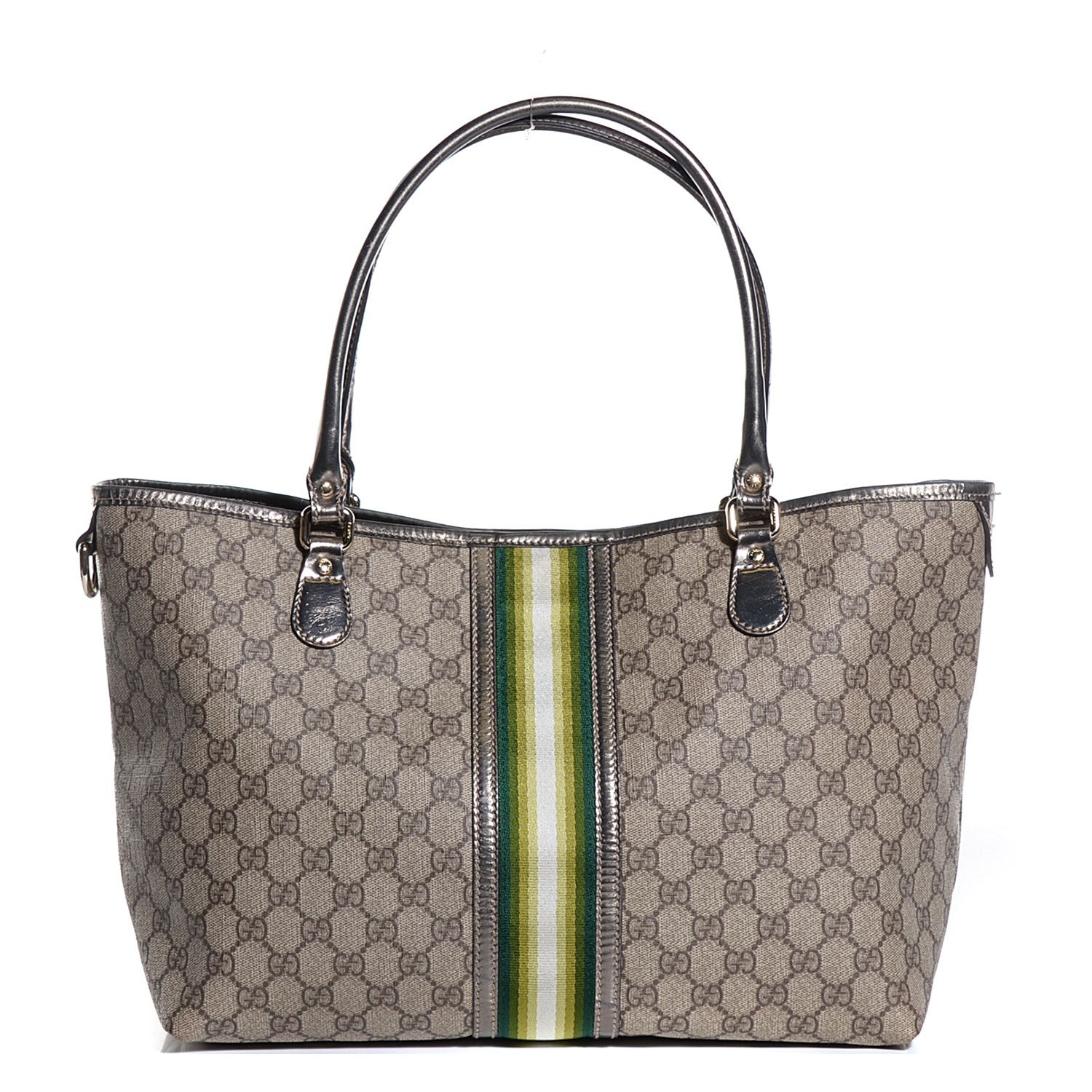 Gucci GG Plus Web Medium Joy Tote Pewter 1 of 7