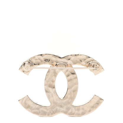 Chanel Crystal Metal CC Paris Button Brooch Gold 3 of 7