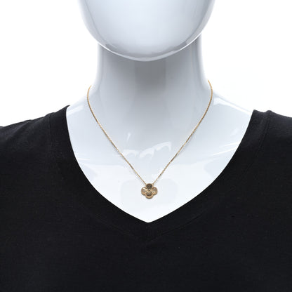 Van Cleef & Arpels 18K Yellow Gold Guilloche Vintage Alhambra Pendant Necklace 3 of 5