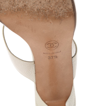 Chanel Caviar CC Mules 37.5 White 7 of 11