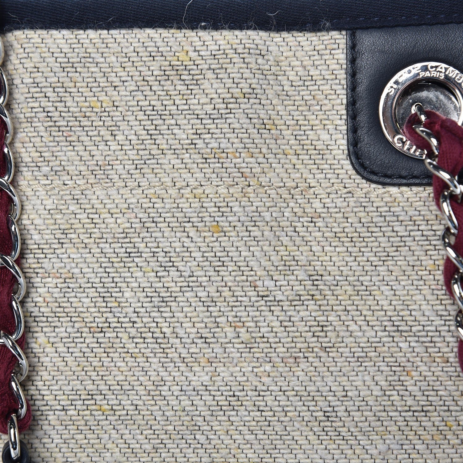 Chanel Striped Canvas Small Deauville Tote Beige 8 of 9