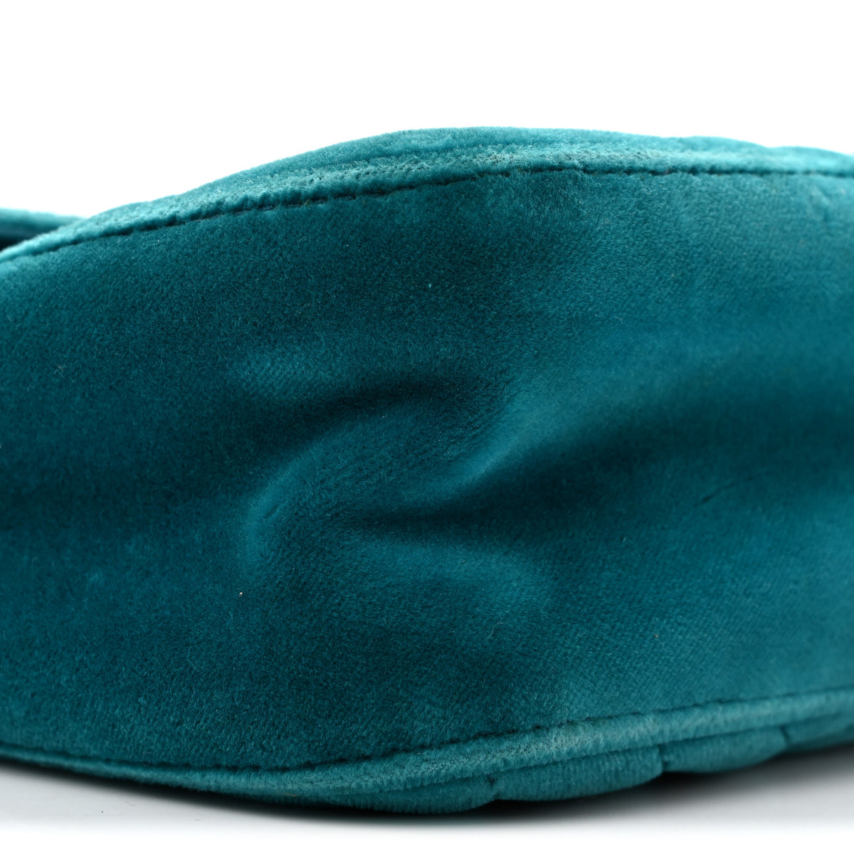 Gucci Velvet Matelasse Small GG Marmont Shoulder Bag Pavone Cyan 7 of 12