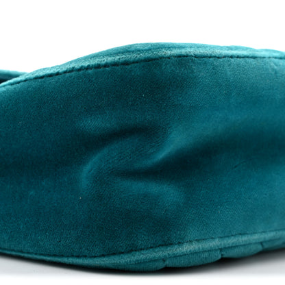 Gucci Velvet Matelasse Small GG Marmont Shoulder Bag Pavone Cyan 7 of 12