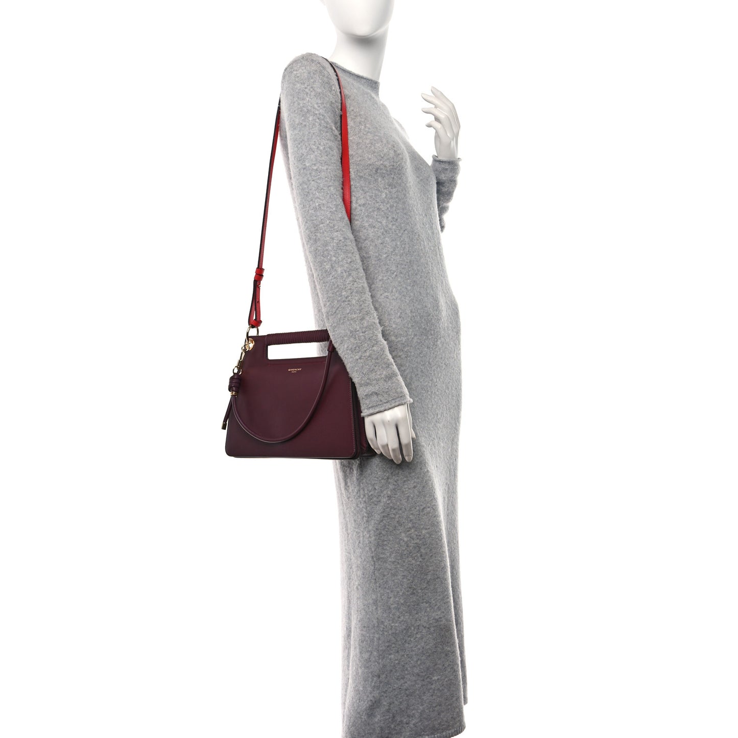 Calfskin Medium Whip Top Handle Crossbody Bordeaux