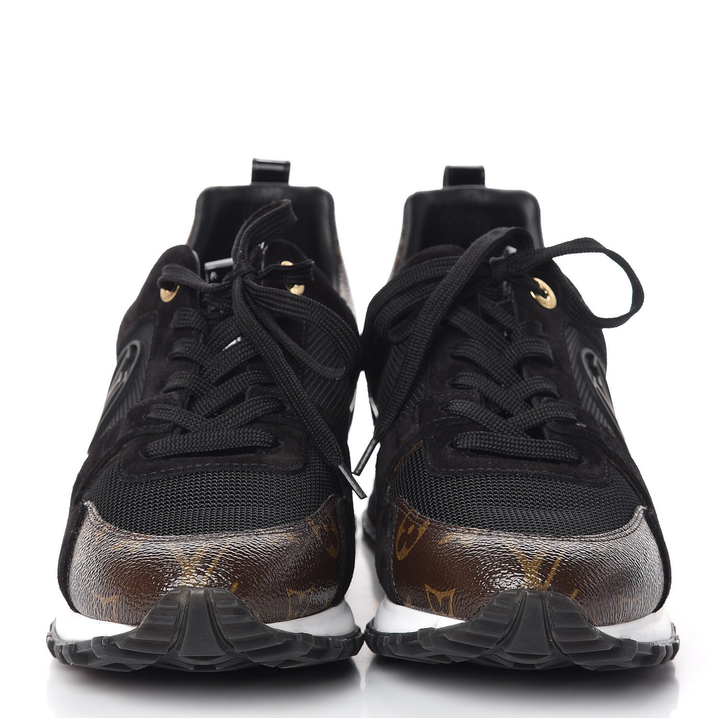 Suede Monogram Run Away Sneakers 40 Black