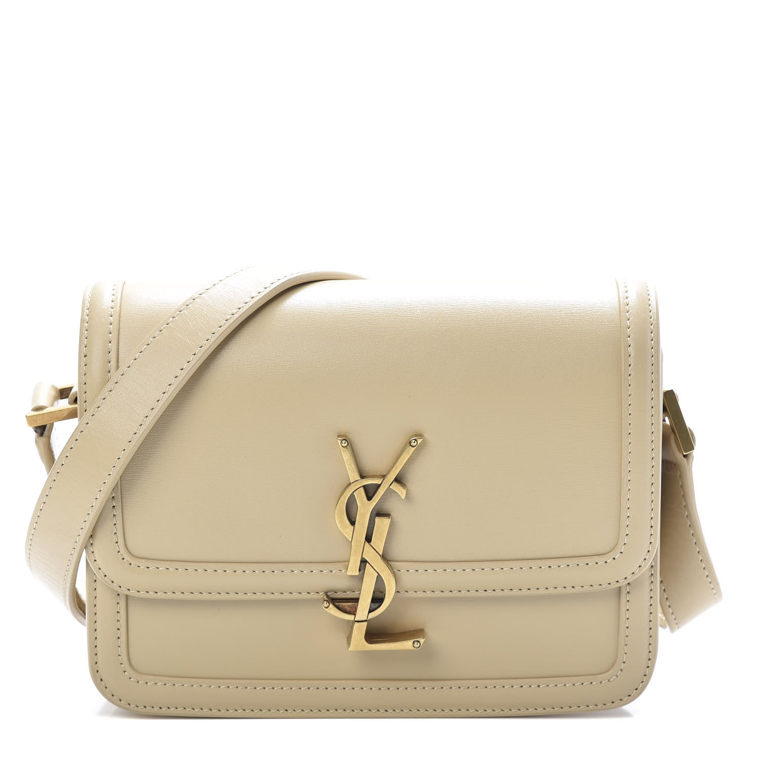 Saint Laurent Smooth Calfskin Small Solferino Satchel Ivory Natural 1 of 11