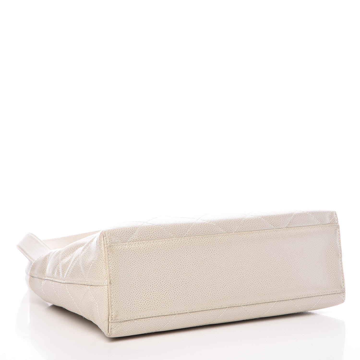 Chanel Metallic Caviar Quilted Shoulder Bag White 4 of 14