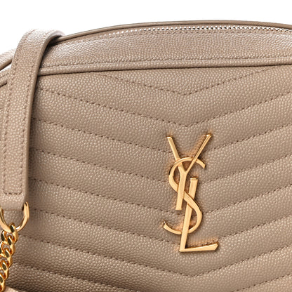 Saint Laurent Grain De Poudre Matelasse Monogram Mini Lou Camera Bag Dark Beige 8 of 11