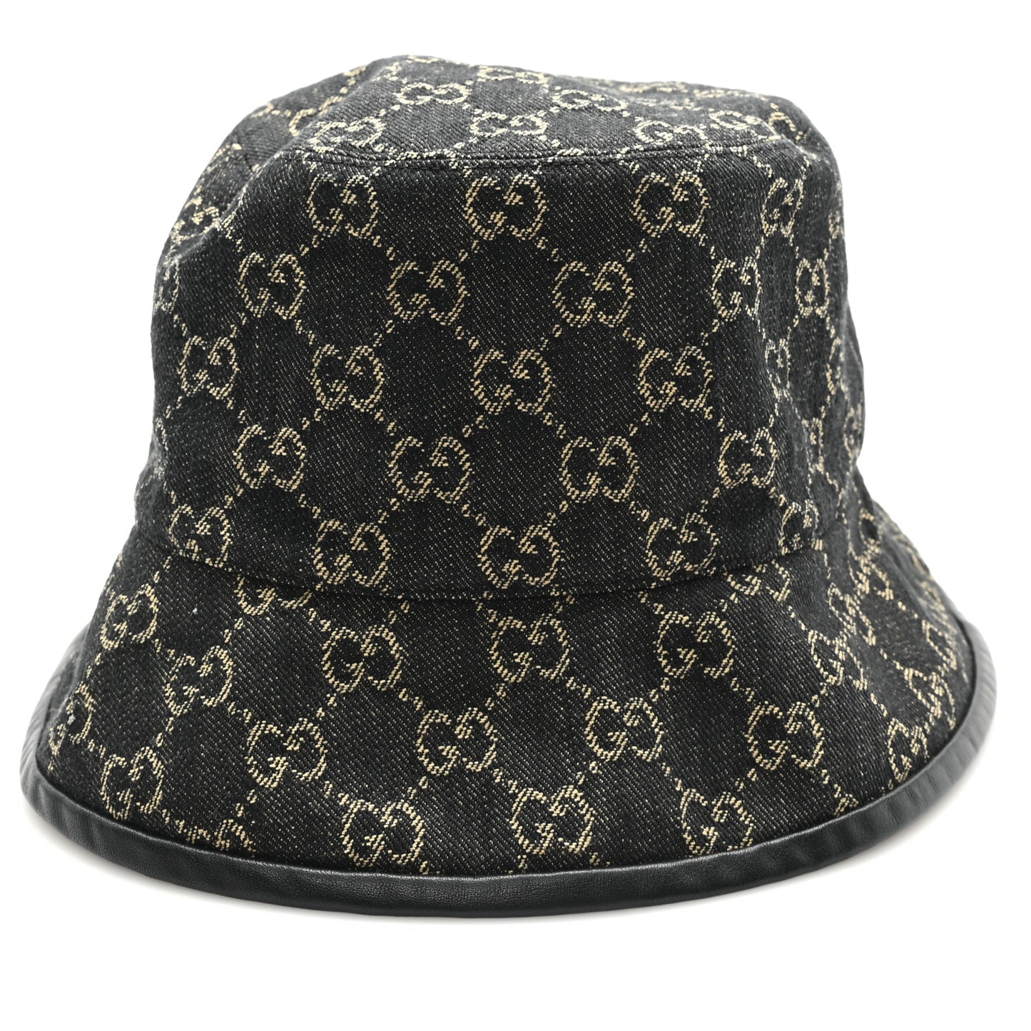 Jacquard Denim GG Monogram Oscar Bucket Hat M Black Ivory