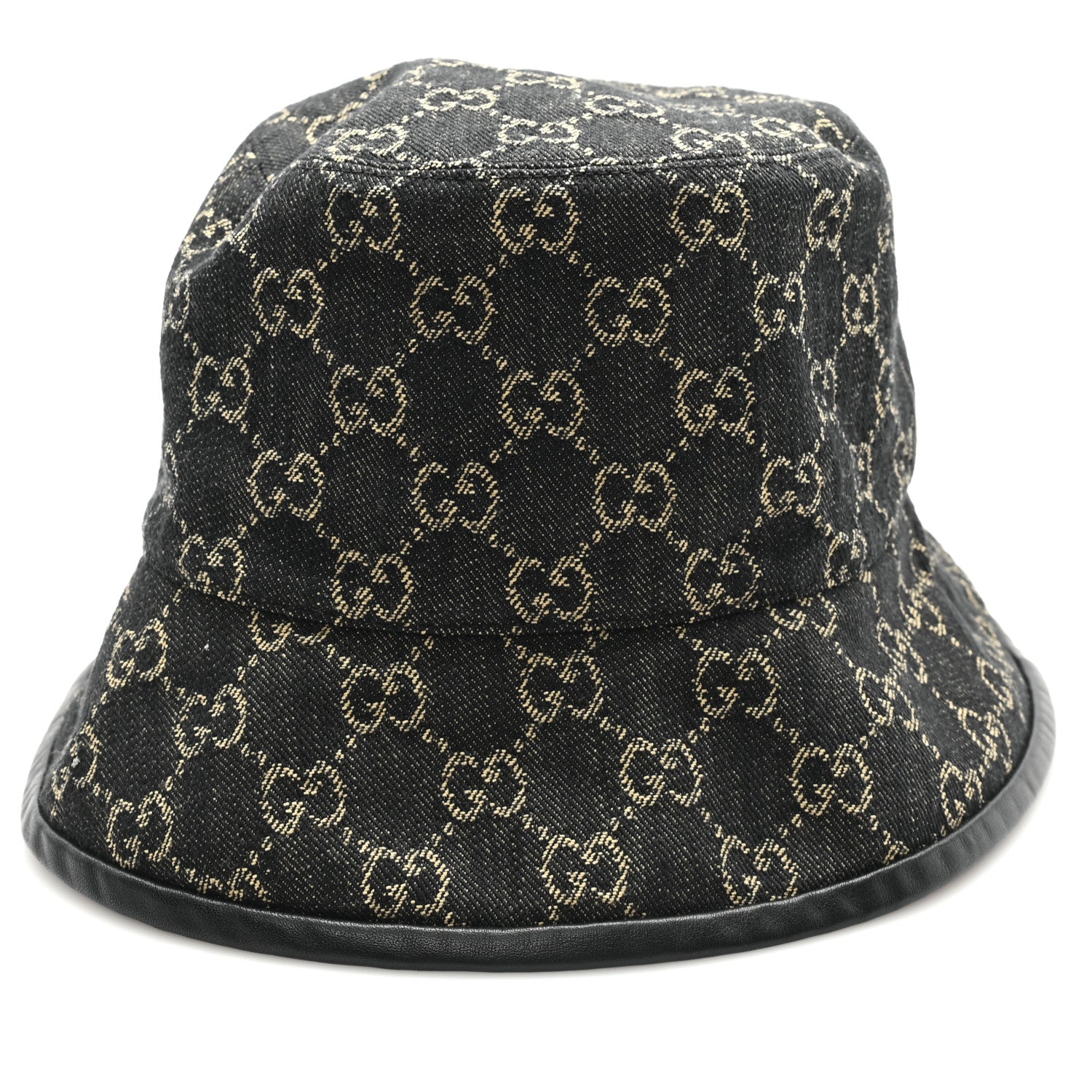 Gucci Jacquard Denim GG Monogram Oscar Bucket Hat M Black Ivory 6 of 10