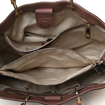 Gucci Pebbled Calfskin Large Bamboo Shopper Tote Rosy Phard 4 of 10