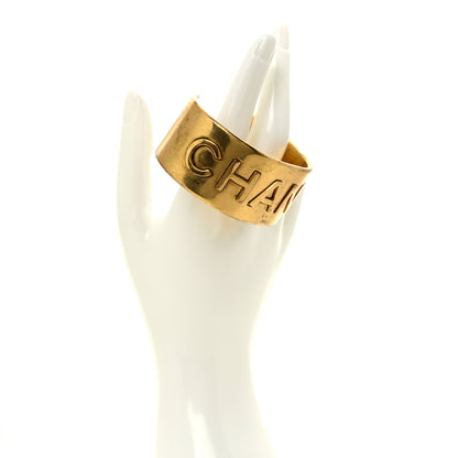 Chanel Metal Logo Cuff Gold 2 of 6