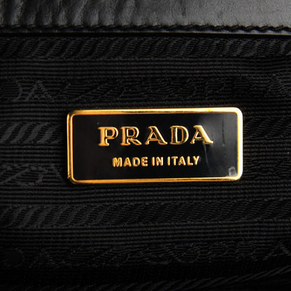 Prada Lambskin Box Print Logo Bowler Black 5 of 8